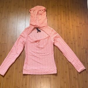 Pink Textured Women's Top and leggings active wear